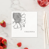 White Sunflower Cocktail Napkins Serviette (Beispiel)