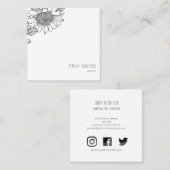 White Sunflower Simple Square Quadratische Visitenkarte (Vorne/Hinten)