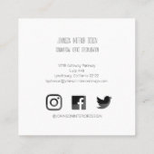 White Sunflower Simple Square Quadratische Visitenkarte (Rückseite)