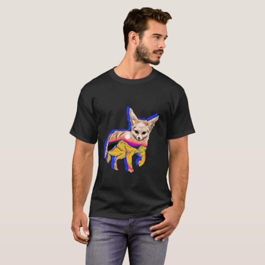 White Sunset Desert Fennec T-Shirt (Vorne ganz)