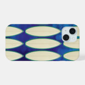 white surfboard pattern iPhone 15 hülle (Rückseite (Horizontal))