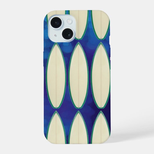 white surfboard pattern iPhone 15 hülle (Rückseite)