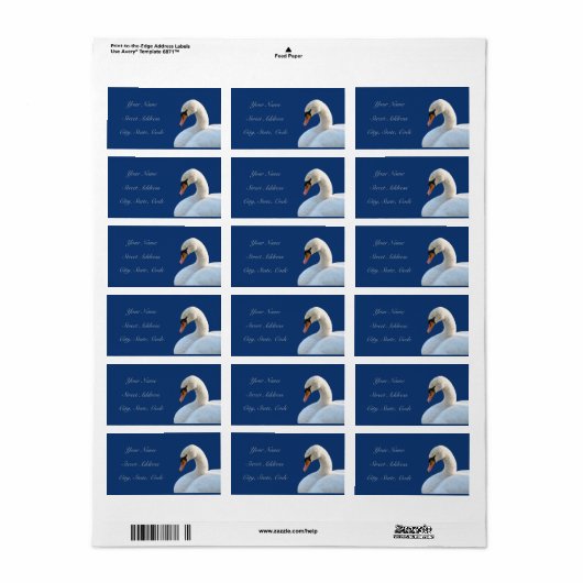 White Swan Address Labels Adressaufkleber (Vorne)