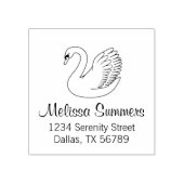 White Swan-Adresse Gummistempel (Prägung)