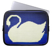 White Swan Artisan Crochet Print Electronics Bag Laptopschutzhülle (Vorderseite)