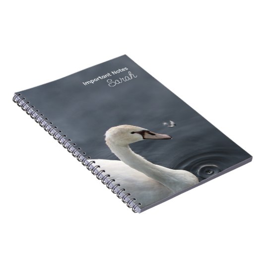 White Swan auf Lake Personalisiert Notebook Notizblock (Rechte Seite)
