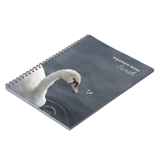 White Swan auf Lake Personalisiert Notebook Notizblock (Linke Seite)