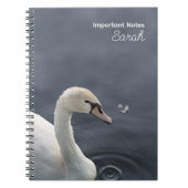 White Swan auf Lake Personalisiert Notebook Notizblock (Vorderseite)