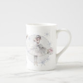 White Swan Ballerina mit Rose Porzellantasse (Rechts)