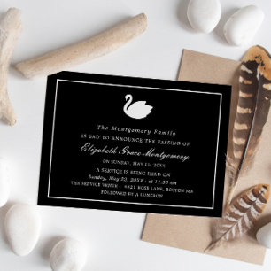 White Swan - Black Memorial Announcement Einladung