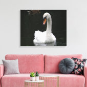 White Swan Canvas Print Leinwanddruck (Insitu (Wohnzimmer))