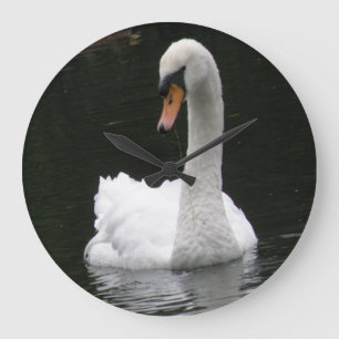 White Swan Clock Große Wanduhr