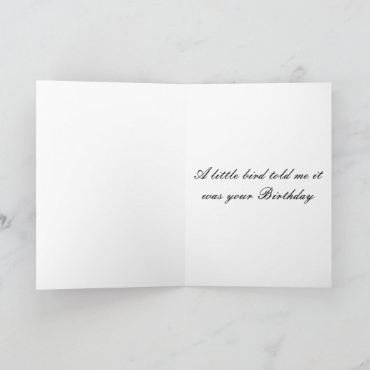 White Swan Custom Birthday Card Karte (Innenseite)