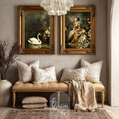 White Swan Dark Romantic Lake Floral Scene Seidenpapier