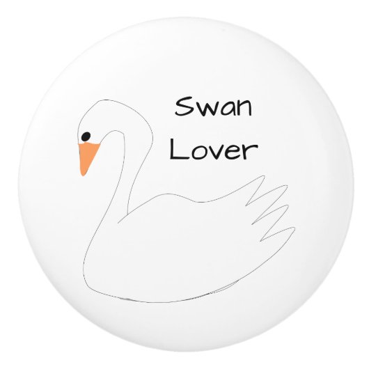 White Swan Design Personalised Keramikknauf (Vorderseite)