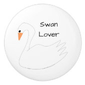White Swan Design Personalisiert Keramikknauf (Vorderseite)