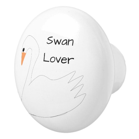 White Swan Design Personalisiert Keramikknauf (Rechts)