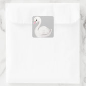 White Swan Elegant Gray Script Gender Neutral Quadratischer Aufkleber (Tasche)