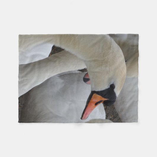 White Swan Fleece Blanket (Vorderseite (Horizontal))