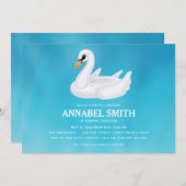 White Swan Float Birthday Pool Party Einladung (Vorne/Hinten)