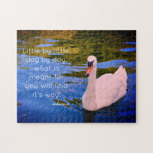White Swan Foto mit Motivierend Zitat Puzzle