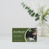 White Swan Green Garden Business Card Visitenkarte (Stehend Vorderseite)