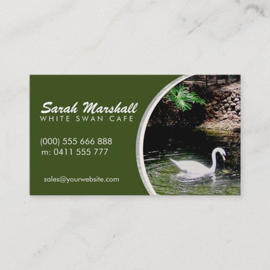 White Swan Green Garden Business Card Visitenkarte (Vorderseite)