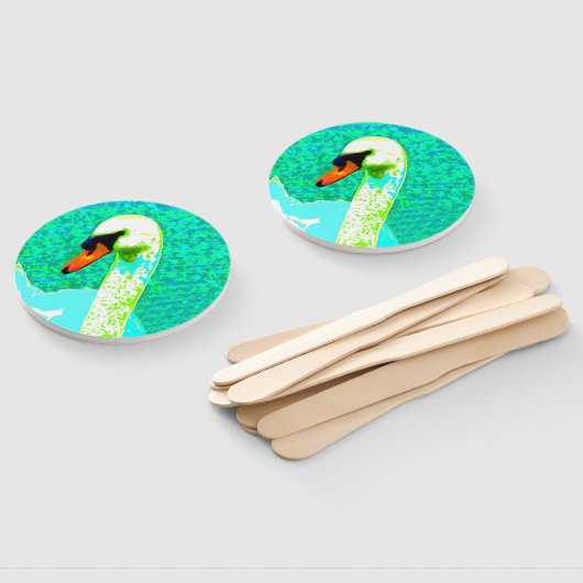 White Swan Head Fächer (Non-assembled)