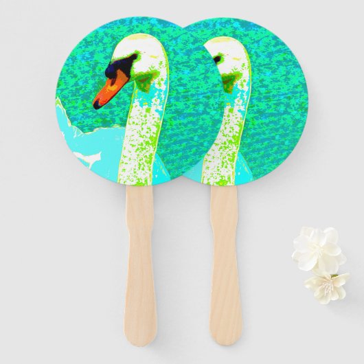 White Swan Head Fächer (Vorne und Hinten)