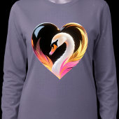 White Swan Heart Frame Neon Pop Art T-Shirt