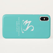 White Swan Minimalistisch auf Robin Egg Blue Case-Mate iPhone Hülle (Rückseite (Horizontal))
