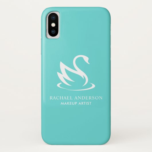 White Swan Minimalistisch auf Robin Egg Blue Case-Mate iPhone Hülle (Rückseite)