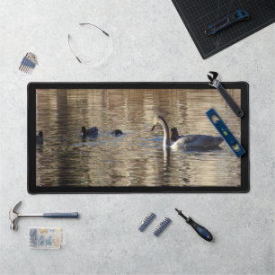 White Swan n Mallard Ducks Mat Schreibtischunterlage