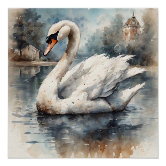 White Swan No 5 Glossy Poster (Vorderseite)