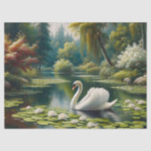 White Swan on Lake Impressionism Decoupage Seidenpapier (Vorderseite)