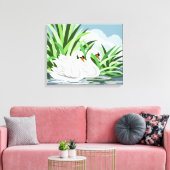 White Swan Pair Art Prints Leinwanddruck (Insitu (Wohnzimmer))