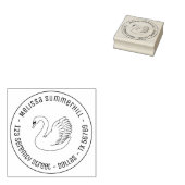 White Swan Round-Adresse Gummistempel (Stempel)
