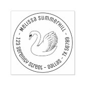 White Swan Round-Adresse Permastempel (Design)
