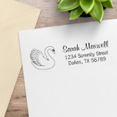 White Swan-Rücksendeadresse Gummistempel