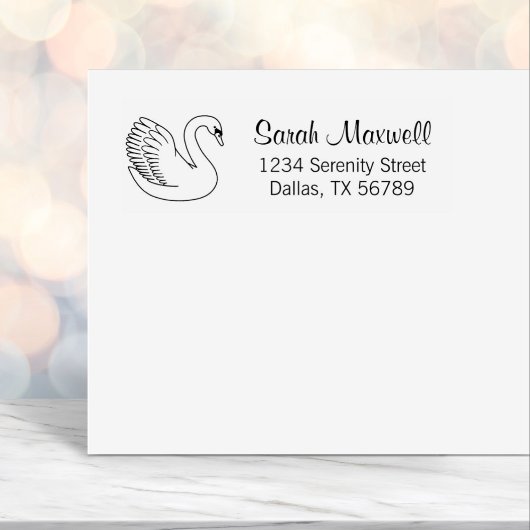 White Swan-Rücksendeadresse Permastempel