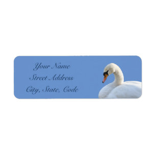 White Swan Rücksendeadressen-Aufkleber