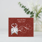 White Swan Save the Date Ankündigungspostkarte (Stehend Vorderseite)