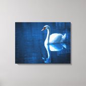 White Swan Schwimmen in einem Lago Canvas Print Leinwanddruck (Vorderseite)