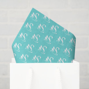 White Swan Silhouette über Robin Egg Blue Seidenpapier