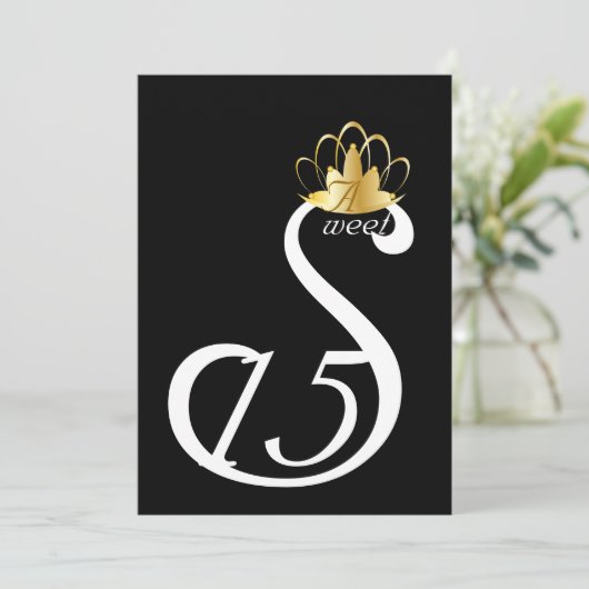 White Swan Sweet Fünfzehn Coronation_ Anpassen Einladung (Stehend Vorderseite)