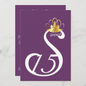 White Swan Sweet Fünfzehn Coronation_ Anpassen Einladung (Vorne/Hinten)