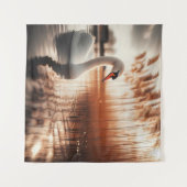 White Swan Tapestry Wandteppich (Vorderseite (Horizontal))