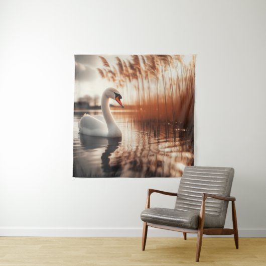 White Swan Tapestry Wandteppich (Beispiel)