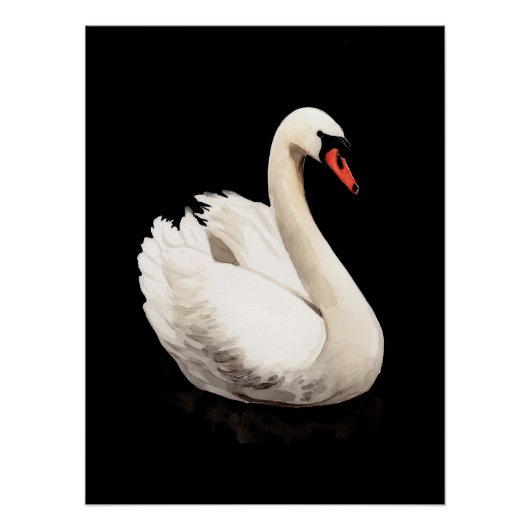 White Swan Vintage Art Poster (Vorderseite)