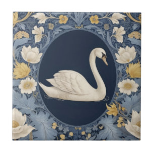 White Swan William Morris Stil Direkt gegenüber Bi Fliese